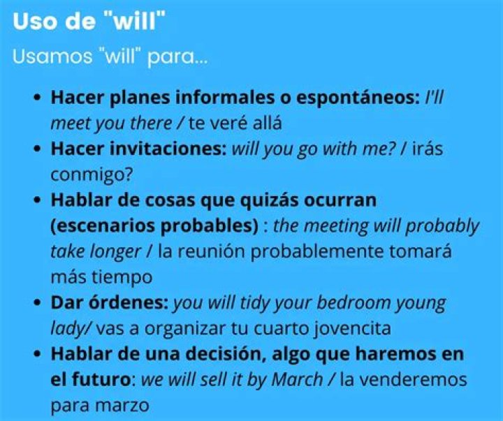 ¿Cómo usar el Will en oraciones