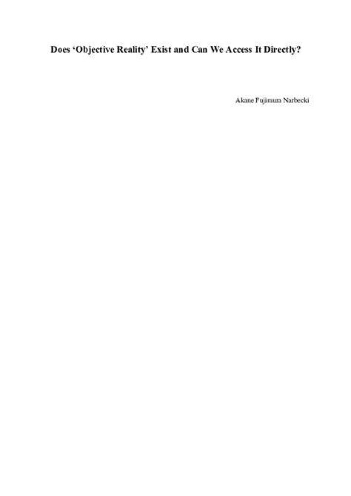 Does objective reality exist