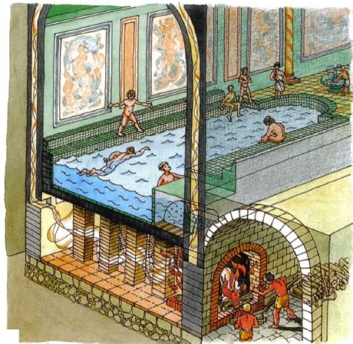 How did ancient Romans bathe