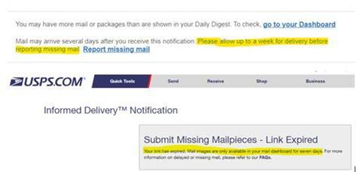 How do I report missing mail