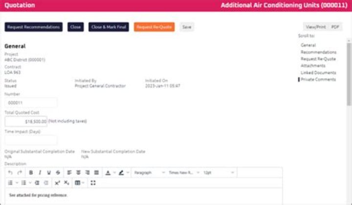 How do I review a contractor