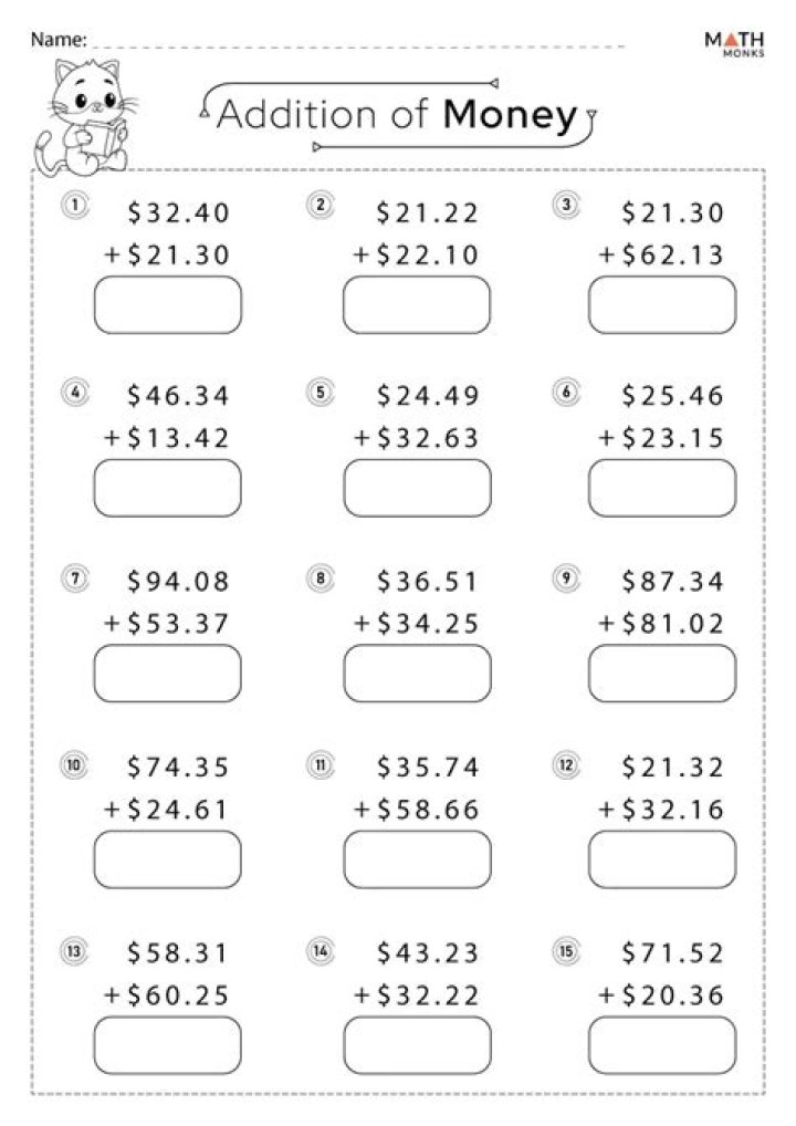 How do you add money in math