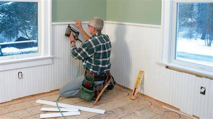 How do you fasten beadboard paneling