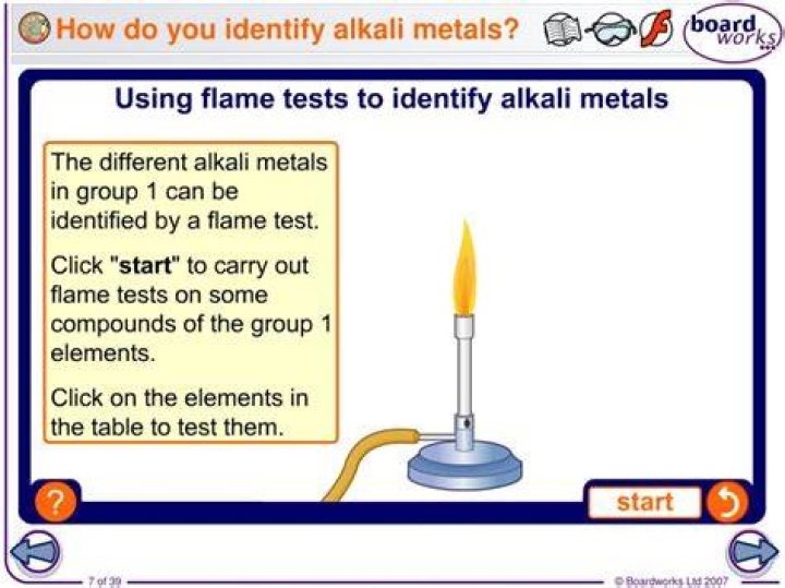 How do you identify alkali metals