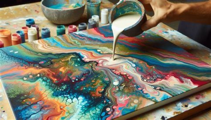 How does paint pouring work