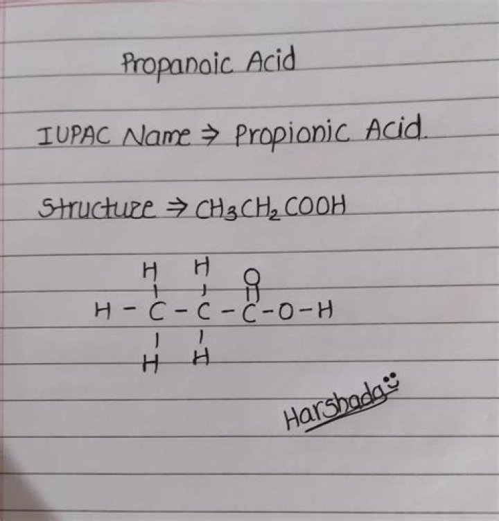 How is propanoic acid formed