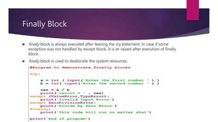 How many finally blocks can