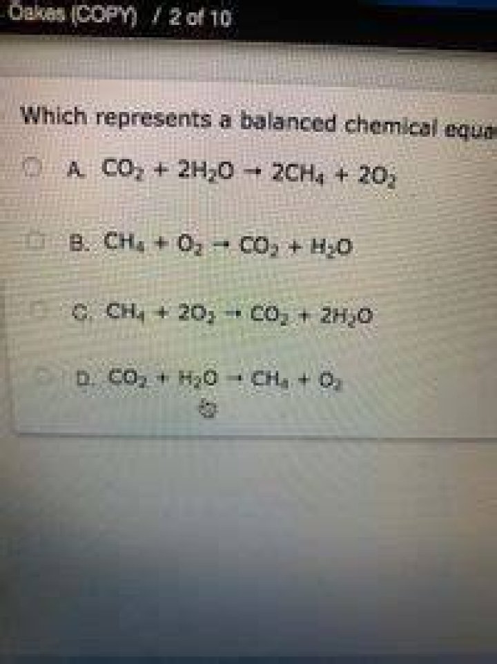 Is CH4 O2 → CO2 H2O balanced