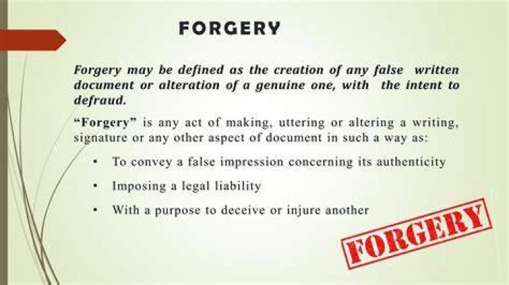 Is forgery punishable by law