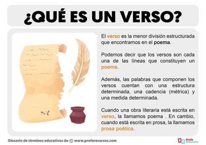 ¿Qué es un verso y un ejemplo