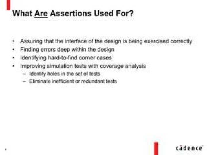 What are assertions used for