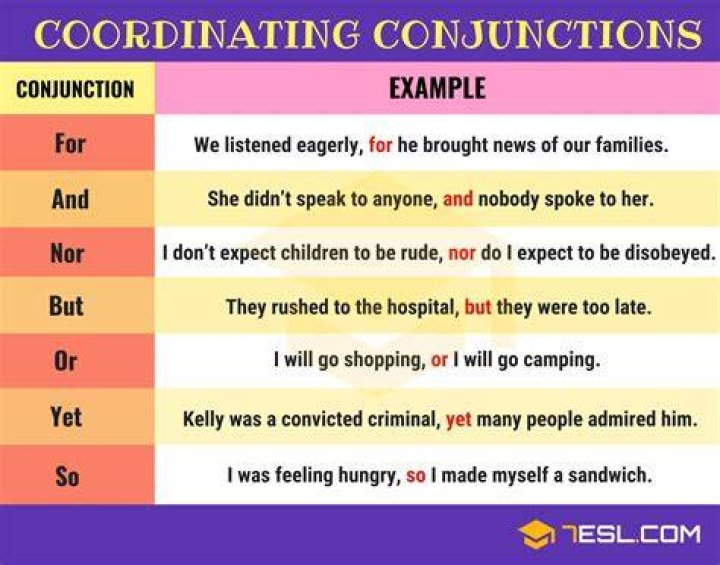 What are the 7 conjunctions