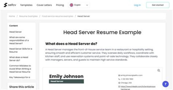 What does a head server do