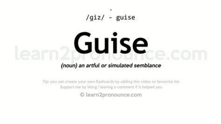 What does in the guise mean