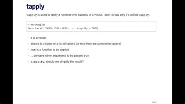 What does tapply () do in R