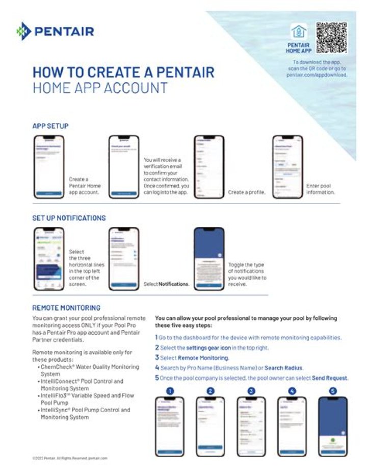 What does the Pentair app do