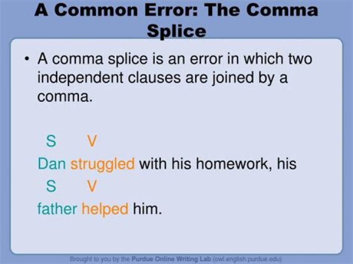 What is a comma splice error