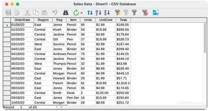 What is a flat file example