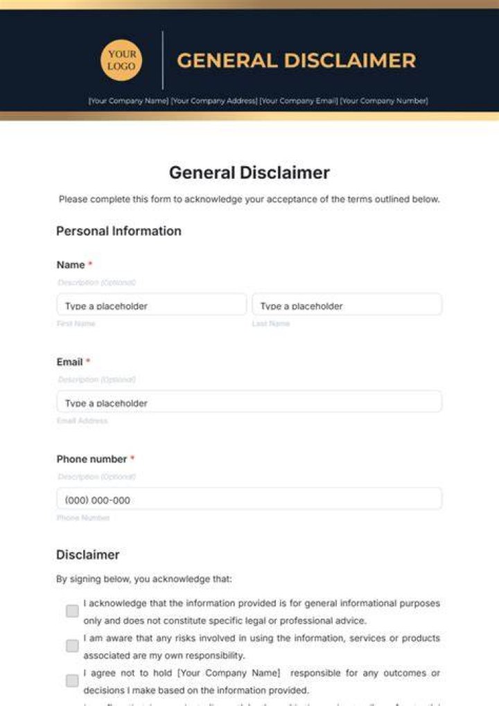 What is a general disclaimer