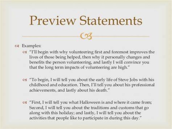 What is a preview statement