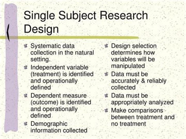 What is a single subject research design