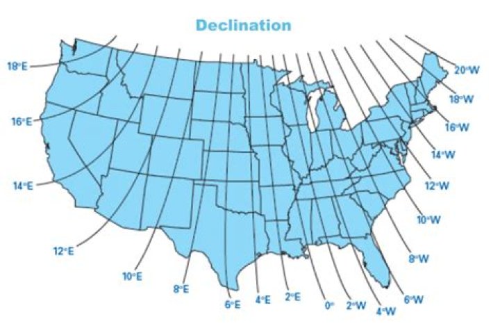 What is declination on a map