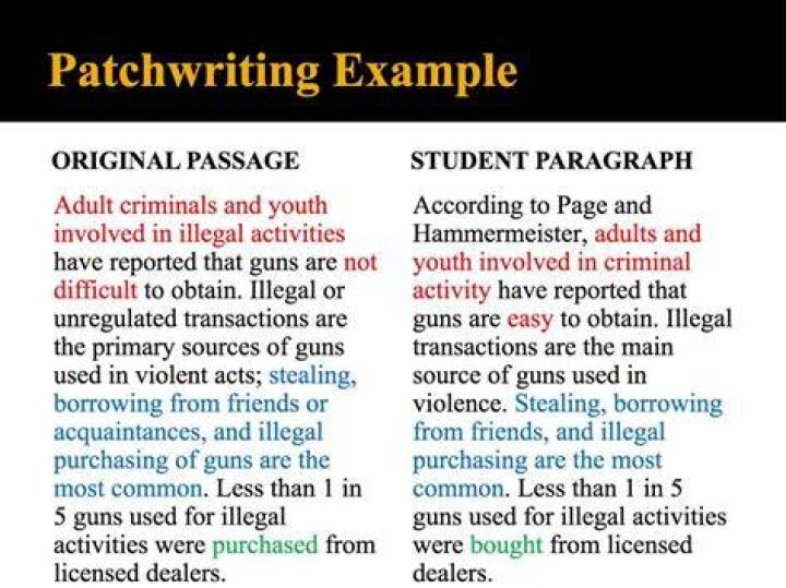 What is Patchwriting example