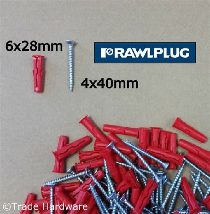 What screws for 6mm Rawlplug