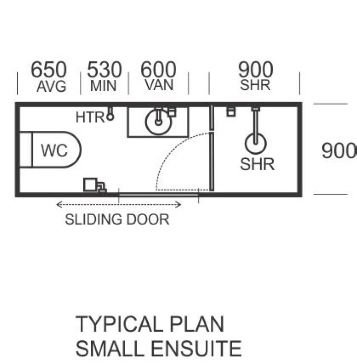 What size is a small ensuite
