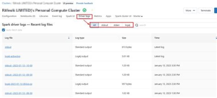 Where can I find cluster log