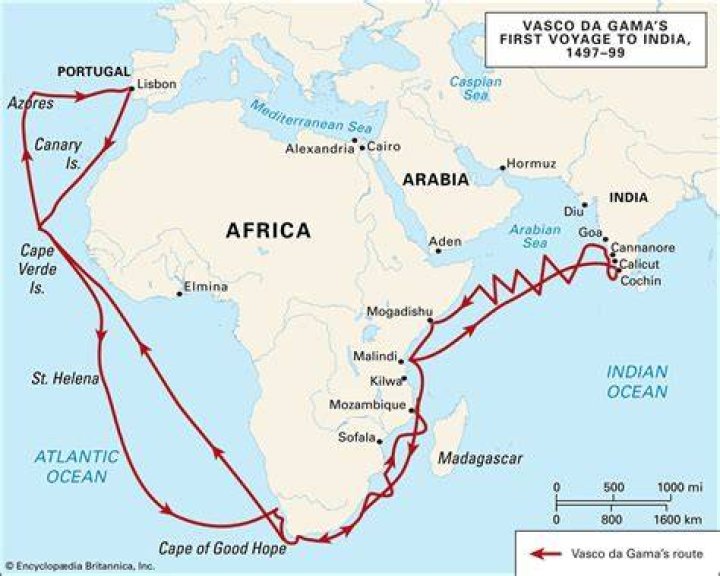 Where did Vasco da Gama sail