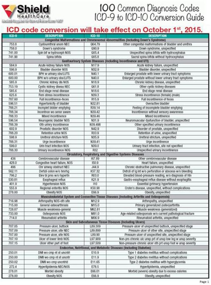 Where do you find ICD codes
