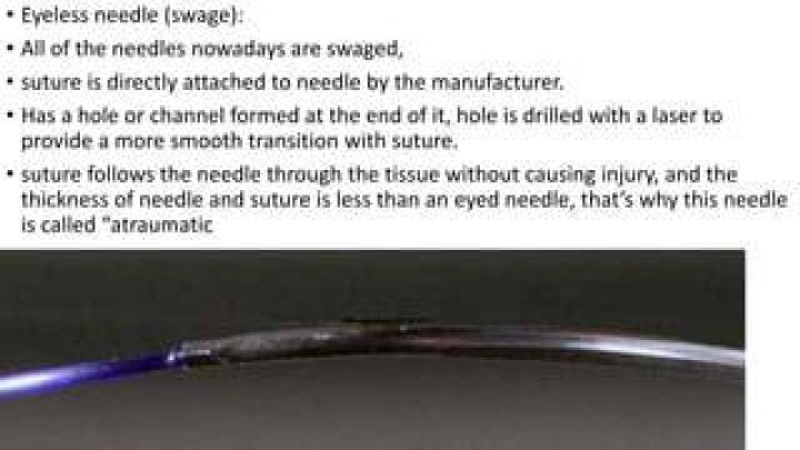 Why are swaged needles used