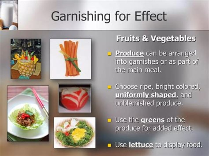 Why is garnishing important